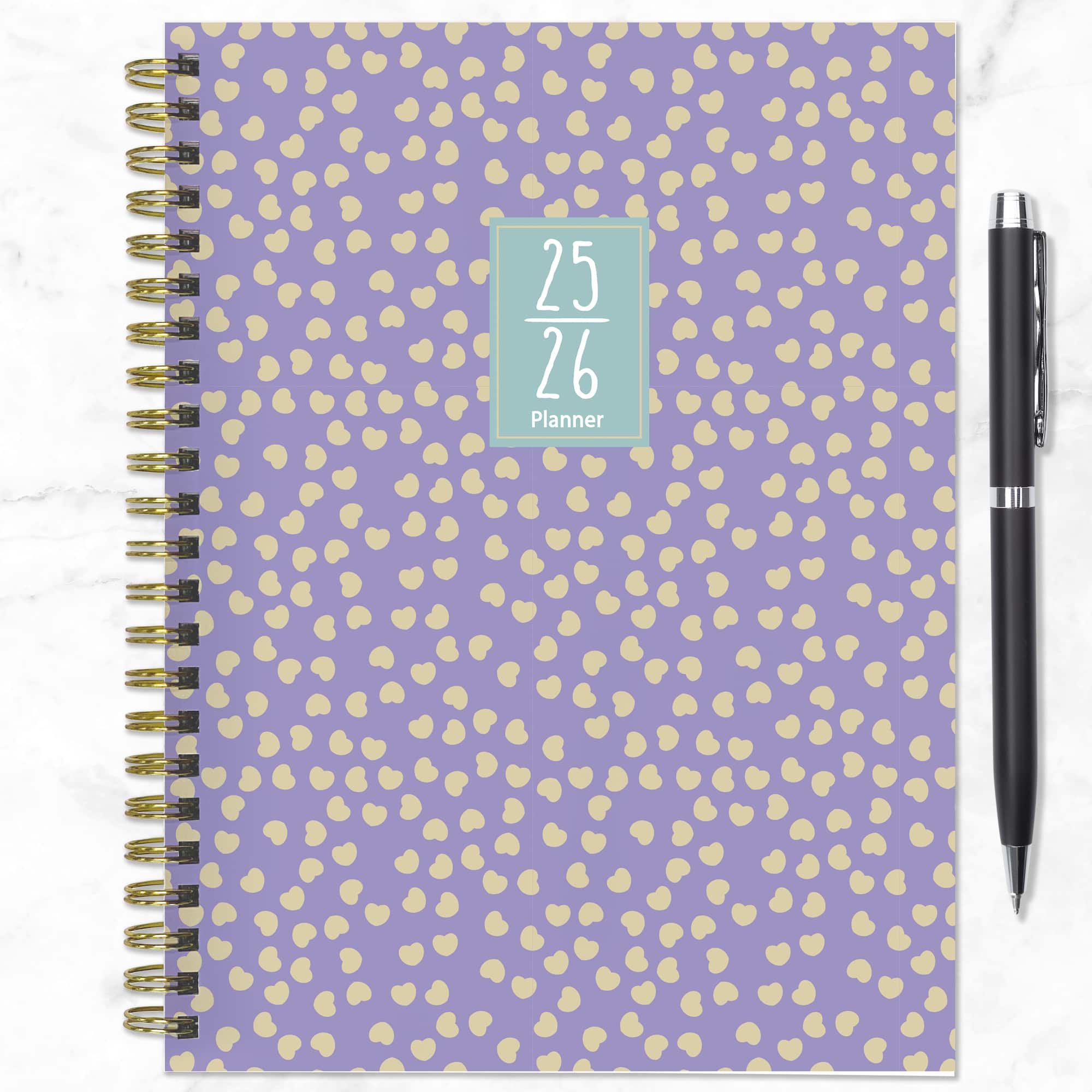 TF Publishing 2025-2026 Purple Polka Medium Weekly/Monthly Planner